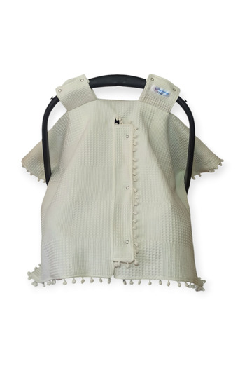 Birmelek Piqued Double Layer Double Sided Pompom Muslin Stroller Cover - Cushion - Cover