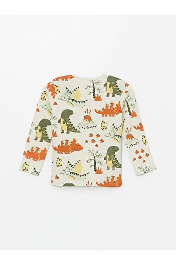 LC Waikiki Bisiklet Yaka Uzun Kollu Baskılı Erkek Bebek Pijama Takımı