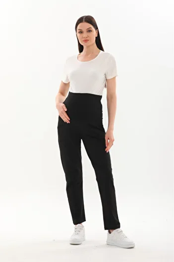 BIG LESSON Pregnant Flexible Abdominal Banded Adjustable Waist Sweatpants