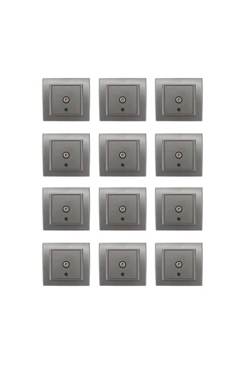 OVİVO Ovivo Smoked 12 Pieces Socket with F Connector + Frame Satellite