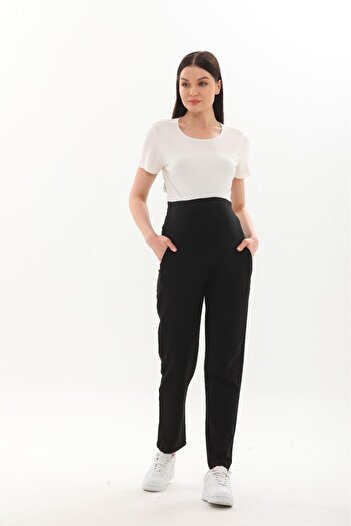BIG LESSON Pregnant Flexible Abdominal Banded Adjustable Waist Sweatpants