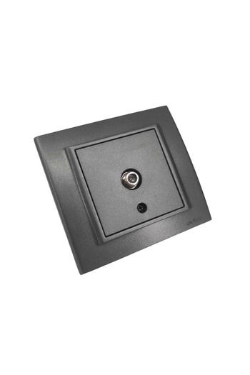 OVİVO Ovivo Satellite Socket with F Connector + Frame Smoked Single