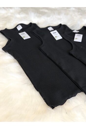 mirach Set of 3 Flexible Lycra Unisex Undershirt Blouse - Sleeveless and Thick Strap Black