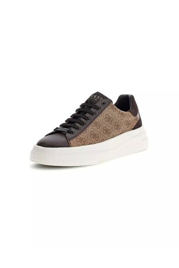 Guess Elba Men's Beige/Brown Leather Sneaker FMPVIBFAL12-BEIBR