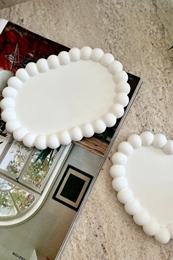 Mandalin Art Studio Heart and Oval Bubble Decorative Plate