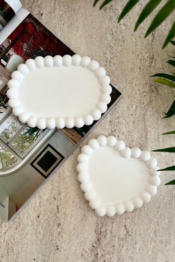 Mandalin Art Studio Heart and Oval Bubble Decorative Plate