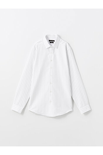 LC Waikiki Slim Fit Long Sleeve Striped Gabardine Men's Shirt