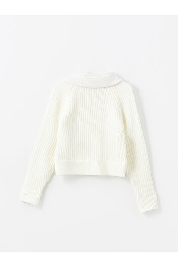 LC Waikiki Shirt Collar Plain Long Sleeve Women's Knitwear Cardigan