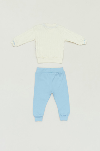 Fulla Moda Boy - Text Printed Crew Neck Set