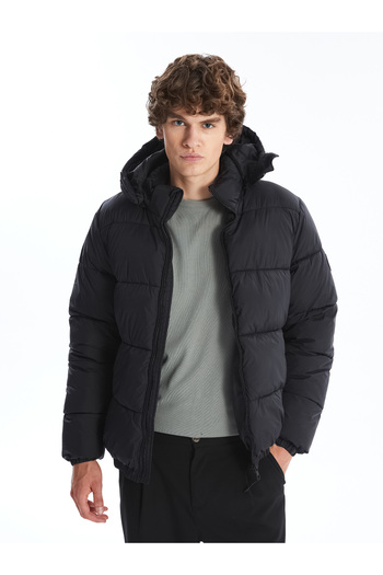 LC Waikiki Standard-Mold-Pufferjacke für Herren mit Kapuze