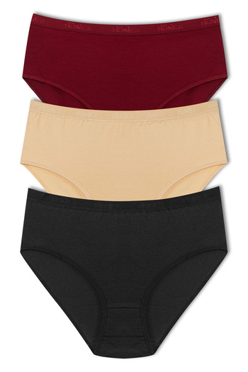 HNX 3-Piece Cotton High Waist Large Size Women's Panties
