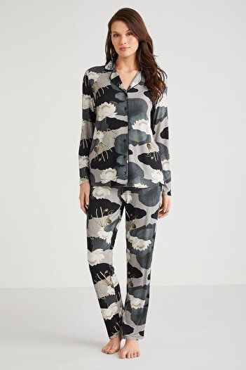 Penyemood Floral Patterned Shirt Set