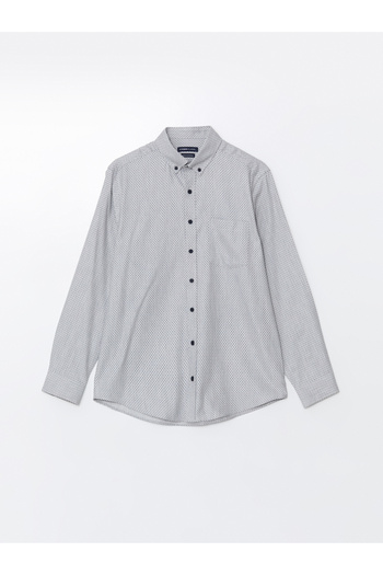 LC Waikiki Regular Fit Long Sleeve Patterned Poplin Men's Shirt