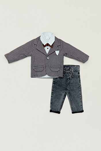 Fulla Moda 3-Piece Suit Set with Pocket Detail for Boys