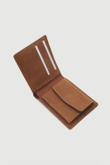 D'S Damat Genuine Crazy Leather Wallet with Tan Box and Coin Compartment