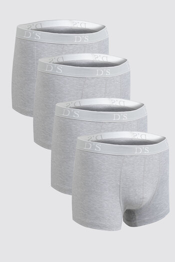 D'S Damat Damat Gray 4-Piece Boxer Set - Flexible, Lycra and Elastic Waist