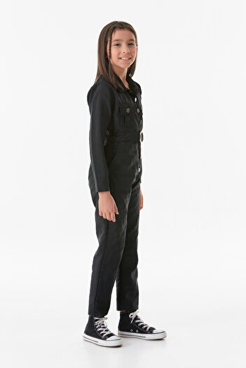 Fulla Moda Girl's Belted Parachute Jumpsuit