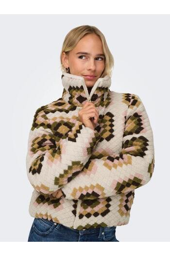 ONLY Crochet Puffer Jacket Crochet Knitted Style Puffer Jacket