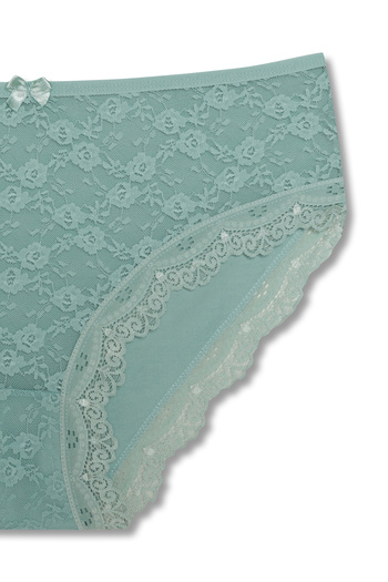 HNX Cotton Lace Front High Waist Large Size Women's Panties