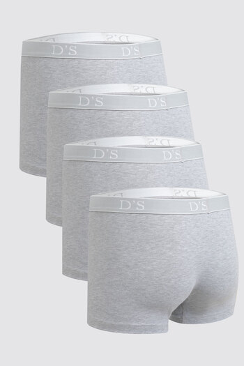D'S Damat Damat Gray 4-Piece Boxer Set - Flexible, Lycra and Elastic Waist
