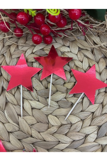 Deniz Party Store Metallic Red Star Toothpicks 10 Pack