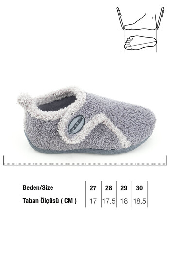 GEZER Boy's Winter Single Velcro Adjustable Pvc Sole Home School Nursery Slippers