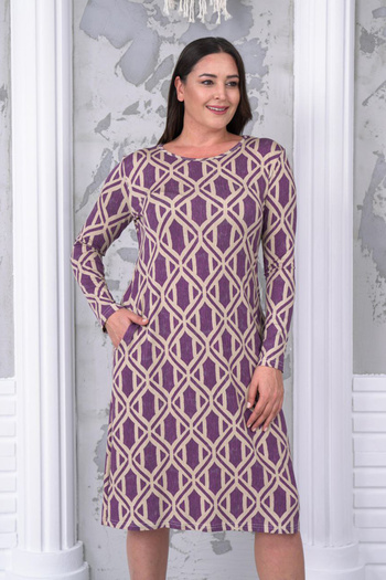 Neşeli Butik Women's Secret Pocket Detailed Lycra Plus Size Dress Nba028