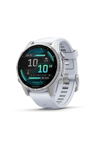 Garmin GARMIN FENIX 8 - 43 MM, AMOLED SILVER WITH WHITESTONE SILICONE BAND