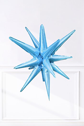 PEKSHOP Light Blue Polar Star Foil Balloon One Piece Large Polar Star Balloon 27Inch 70cm
