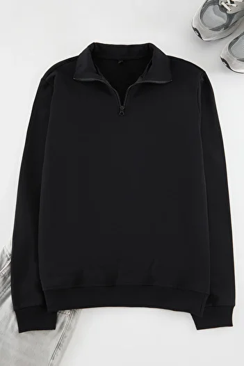 Trendyol Collection Black-Snow Melange 2-Pack - Regular Fit Fleece Sweatshirt Tmnaw25Sw00205