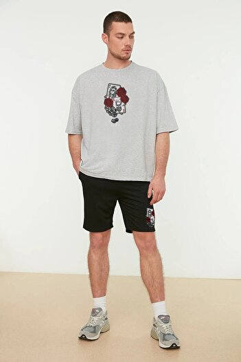HOFFNUNG Men's Printed T-Shirt Shorts Set