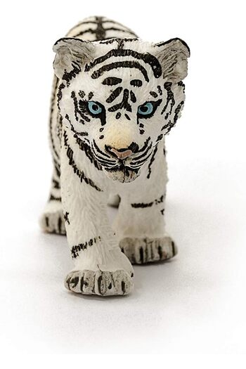 SCHLEICH 14732 White Tiger Cub Figure – Realistic Wild Cat Model for Kids (Ages 3–8)