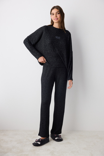 Penti Nacht-Pyjama-Set mit schwarzen Hosen