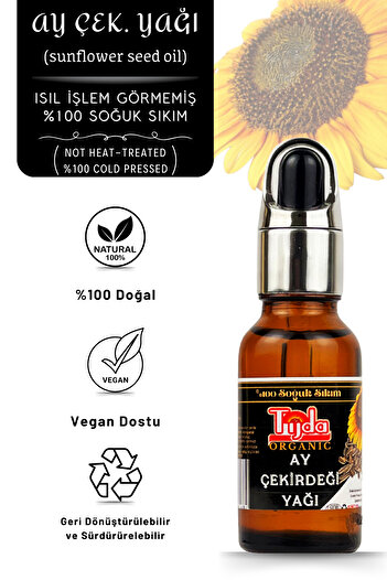 TİJDA 20 Ml 100% Cold Pressed Sunflower Seed Oil