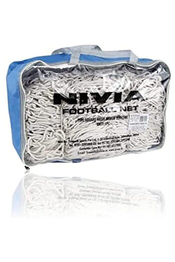 Nivia Football Net 7. 32X2. 44M Hole 12Cm Material Woven Terylene - White, Std