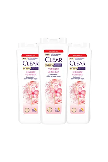 Clear Soft Shiny Cherry Blossom Essence - Nourishing Shampoo Effective Against Dandruff, 600 ml X3