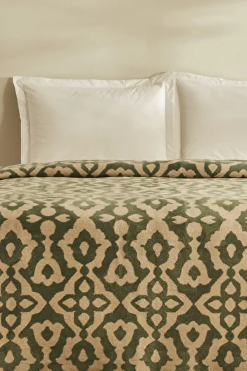 Karaca Home Rina Green Cotton Double Blanket