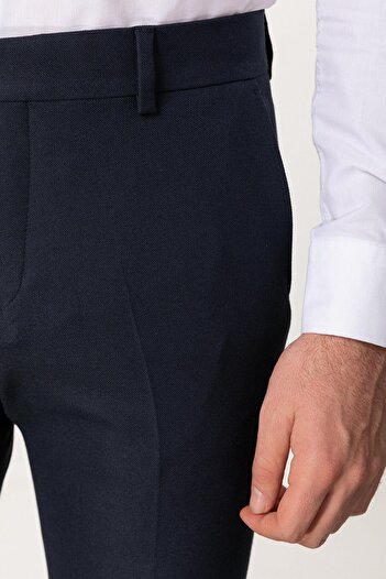 Mcr Straight Slim Fit Classic Men's Trousers Navy Blue - 38028.21K