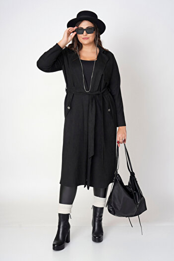 Büyük Moda Suede Trench Coat