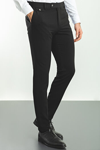 Mcr Straight Slim Fit Classic Men's Trousers Black - 38988.21K
