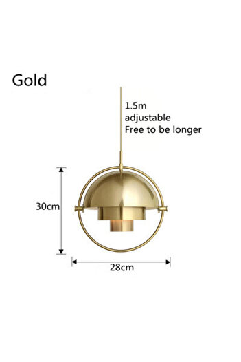 Choice D28cm gold Modern Pendant Light Nordic Bedroom Bedside Hanging Lamp for Dining Room Shape Changed Su