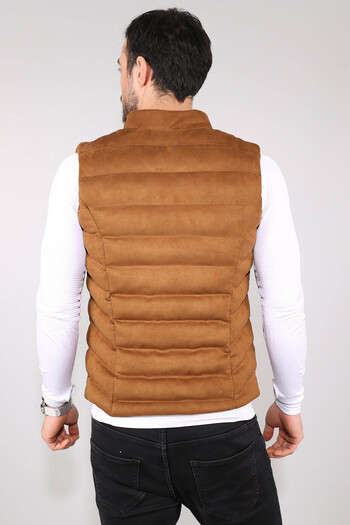 Delpino Men's Tan Spring Suede Vest