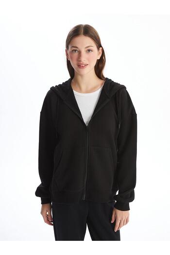 LC Waikiki LCW Vision Hooded Oversize Women's Zippered Sweatshirt