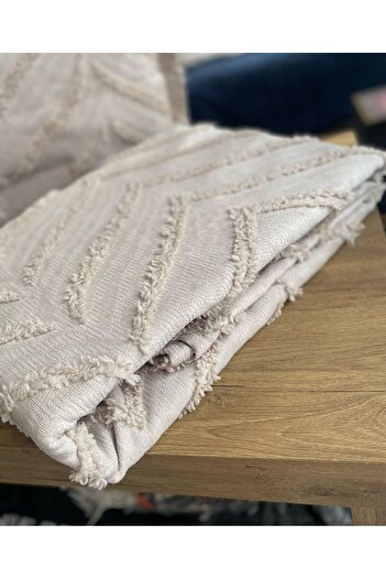 ESTİMA Aslan Tekstil Nermin Kapiçino Double Pompom Bedspread