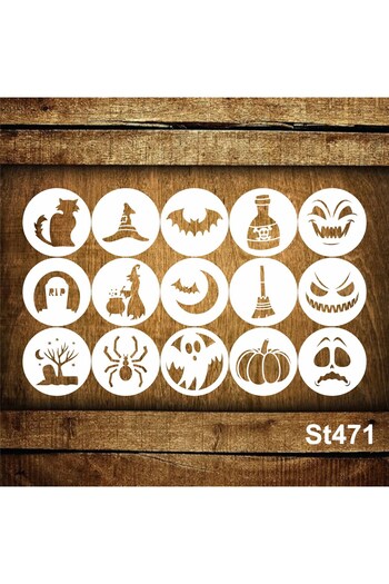 STENCİLTASARIM Cakes Stencil St471 Halloween 20x20cm 15 Li Set Pasta,kurabiye, Kek Süsleme Şablonları