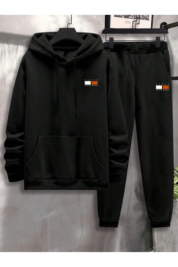 Mythologie Φούτερ Paris Dream Maker Sweatshirt Jogger - Μαύρο σετ φούτερ με κουκούλα