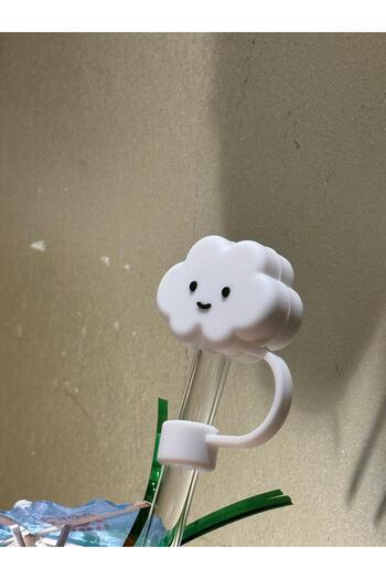 ÇAKRA Smiling Cloud Model Silicone Dust-Proof Leak-Proof Straw Cover 1 Piece Compatible with Stanley Thermos