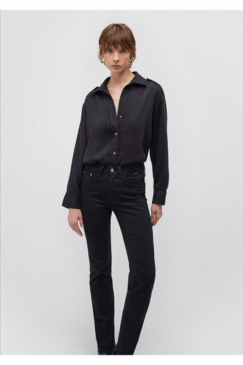 Mavi Lux Touch Tencel Tm - Black Lyocell Loose Fit Shirt 1210944 -900