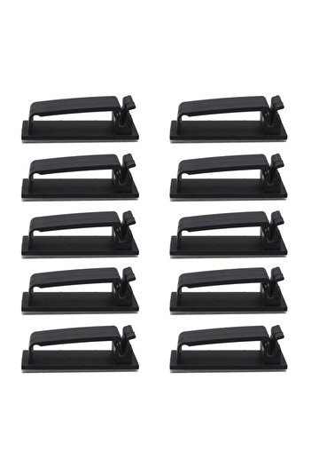 Choice 10Pcs Black 10Pcs Black Cable Winder Strong Adhesive Cable Holder Cord Management Organizer Wire Tie