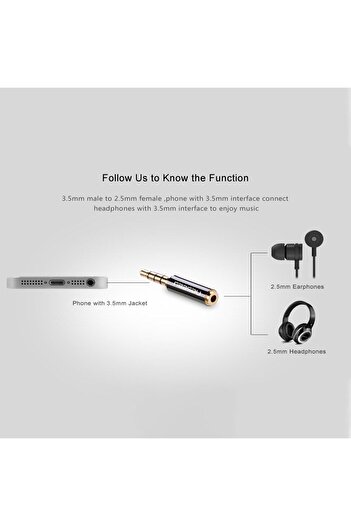 Ugreen 3.5mm Erkek To 2.5mm Dişi Jack Dönüştürücü